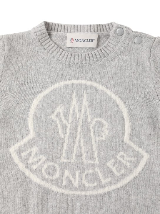 Moncler: Suéter de lana y cashmere - Gris - kids-boys_1 | Luisa Via Roma