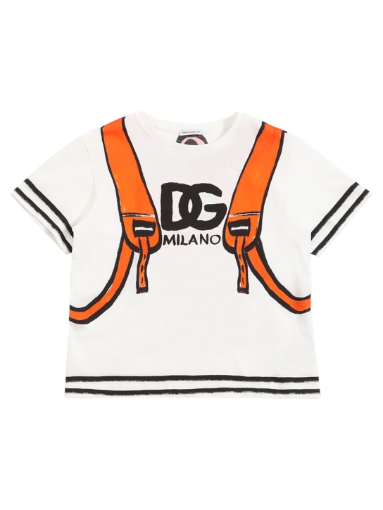 Dolce&Gabbana: Camiseta de jersey de algodón estampada - kids-girls_0 | Luisa Via Roma