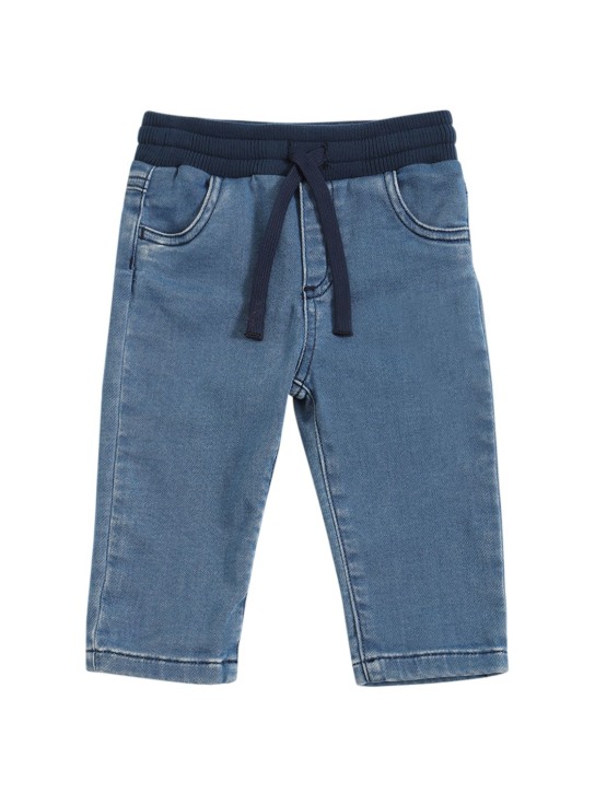 Dolce&Gabbana: Jeans de denim de algodón con logo - Denim - kids-boys_0 | Luisa Via Roma