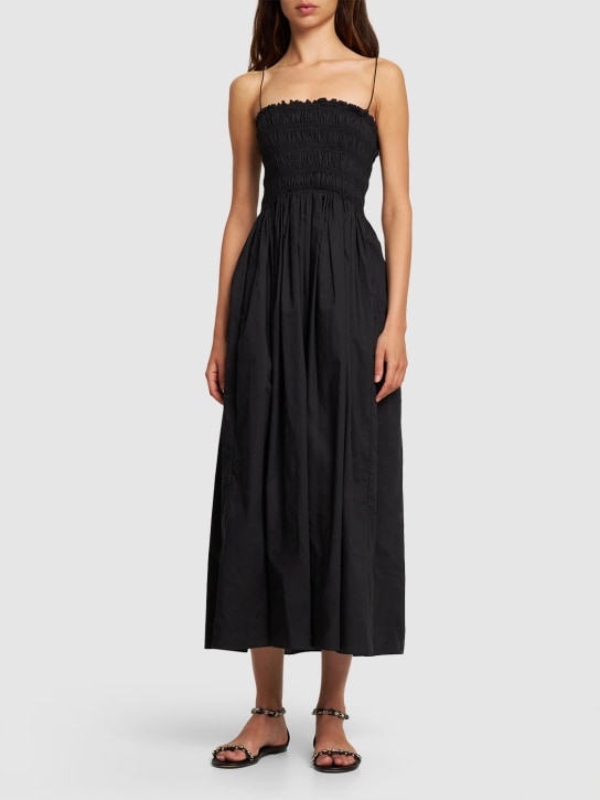 Matteau: Organic cotton poplin maxi dress - Black - women_1 | Luisa Via Roma