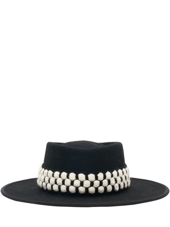 Destree: Sombrero de fieltro de lana - Negro/Blanco - women_0 | Luisa Via Roma