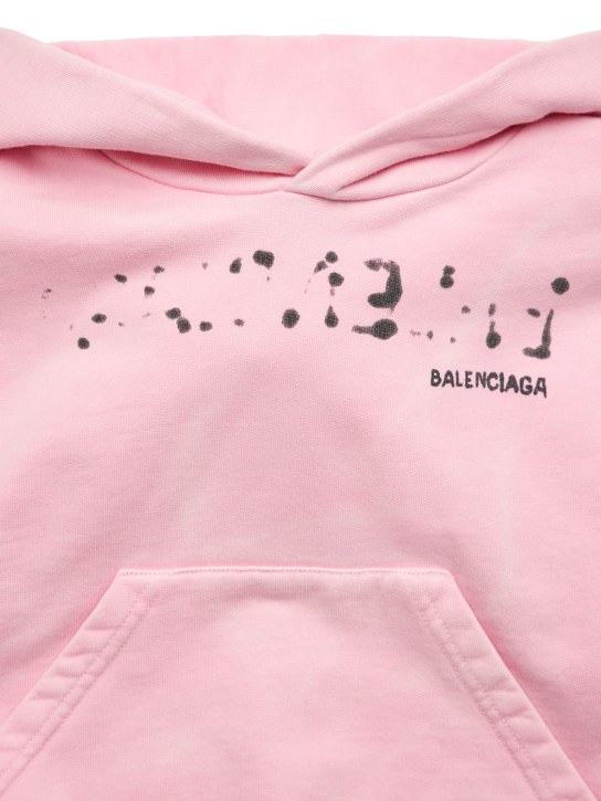 Balenciaga: 클래식 코튼 저지 후디 - Faded Pink - kids-girls_1 | Luisa Via Roma