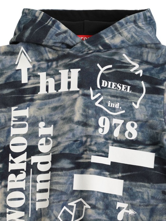 Diesel Kids: Camouflage cotton hoodie w/logo - Multicolor - kids-boys_1 | Luisa Via Roma