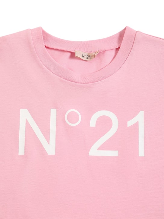 N°21: Logo print cropped cotton jersey t-shirt - kids-girls_1 | Luisa Via Roma