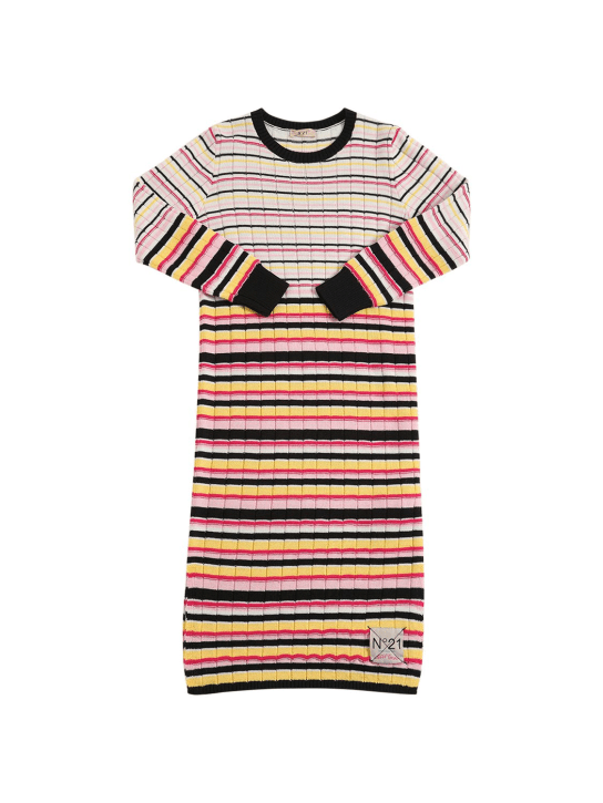N°21: Robe en maille de laine mélangée à rayures - Multicolore - kids-girls_0 | Luisa Via Roma