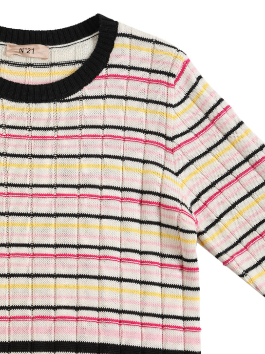 N°21: Robe en maille de laine mélangée à rayures - Multicolore - kids-girls_1 | Luisa Via Roma