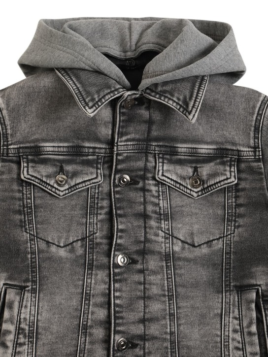 N°21: Denim jacket w/ hood - Grey - kids-boys_1 | Luisa Via Roma
