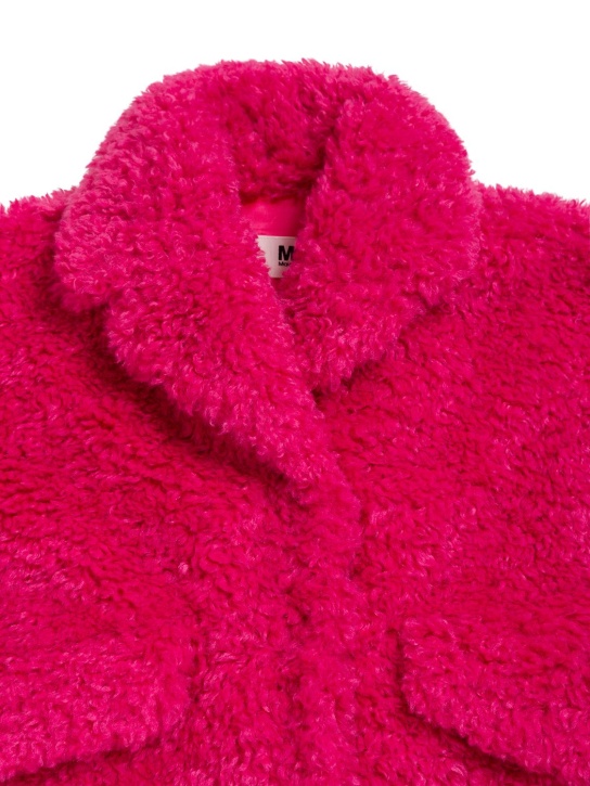 MM6 Maison Margiela: Faux fur coat - Fuchsie - kids-girls_1 | Luisa Via Roma