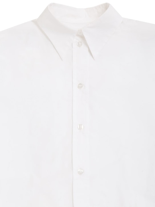 MM6 Maison Margiela: Cotton poplin cropped shirt - White - kids-girls_1 | Luisa Via Roma