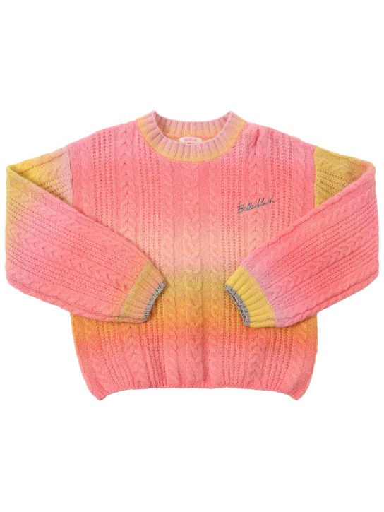 Billieblush: Wool blend knit cable sweater - Multicolor - kids-girls_0 | Luisa Via Roma