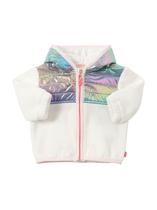 Billieblush: Hooded fleece tech & nylon jacket - White - kids-girls_0 | Luisa Via Roma