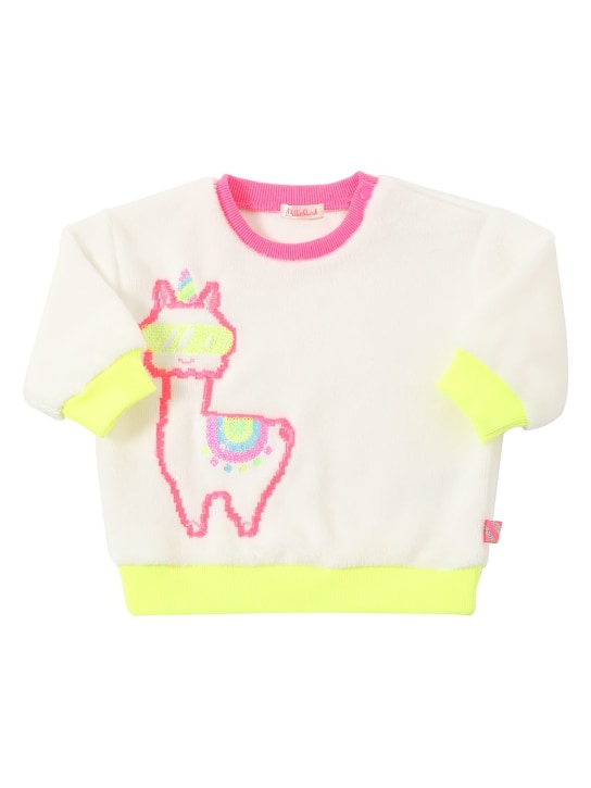 Billieblush: Sweat-shirt en coton à sequins - kids-girls_0 | Luisa Via Roma