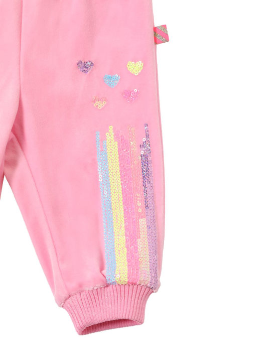 Billieblush: Sequined chenille sweatpants - Pink - kids-girls_1 | Luisa Via Roma