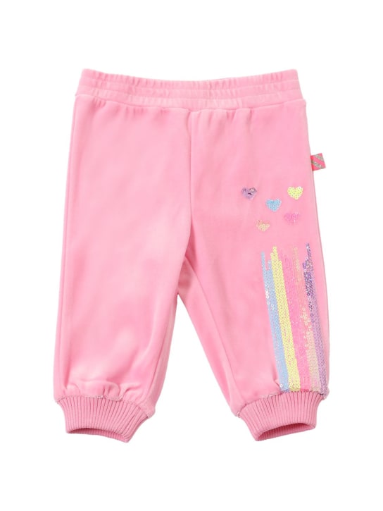Billieblush: Sequined chenille sweatpants - Pink - kids-girls_0 | Luisa Via Roma