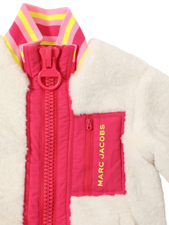 Marc Jacobs: Faux fur jacket - White/Fuchsia - kids-girls_1 | Luisa Via Roma