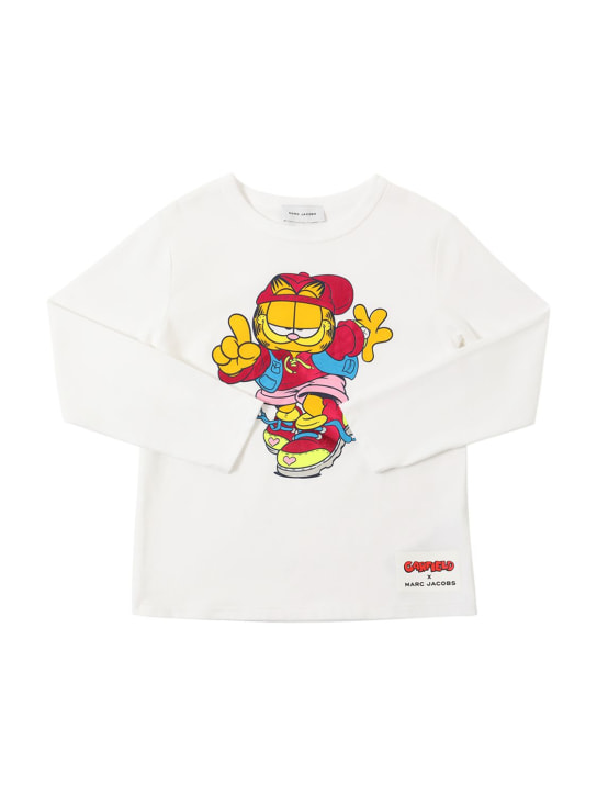 Marc Jacobs: Garfield organic cotton jersey t-shirt - White - kids-girls_0 | Luisa Via Roma