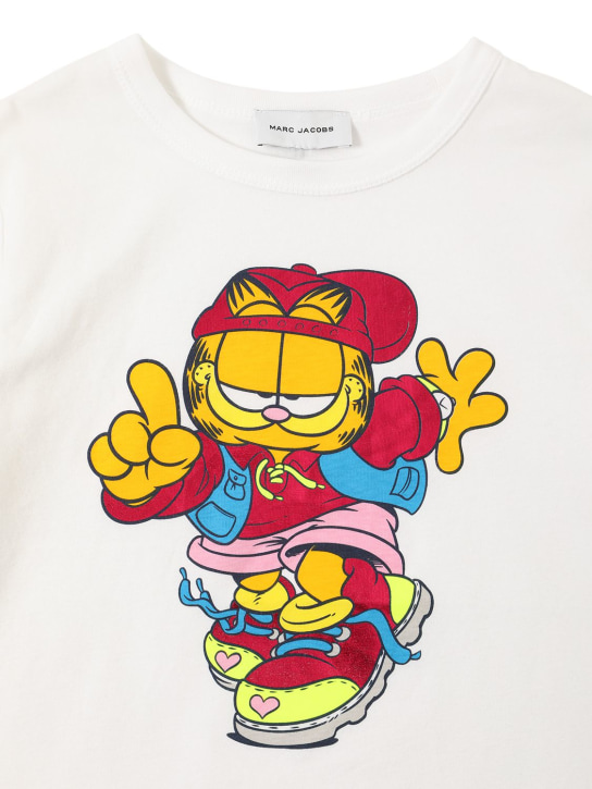 Marc Jacobs: T-shirt en jersey de coton biologique Garfield - Blanc - kids-girls_1 | Luisa Via Roma