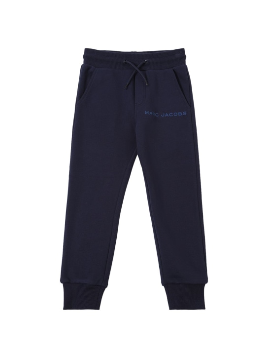 Marc Jacobs: Cotton jersey sweatpants w/logo - Navy - kids-boys_0 | Luisa Via Roma