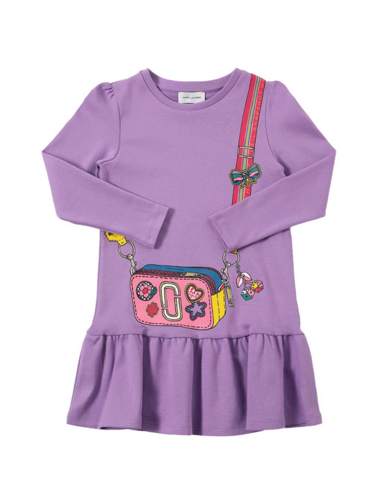 Marc Jacobs: Printed cotton jersey dress - Purple - kids-girls_0 | Luisa Via Roma