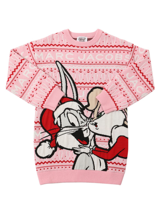 Marc Jacobs: Looney Tunes jacquard knit dress - Pink - kids-girls_0 | Luisa Via Roma