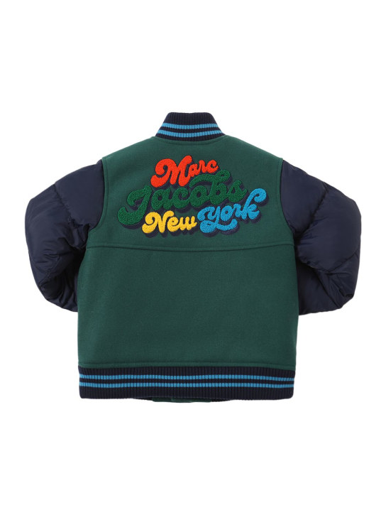 Marc Jacobs: Bicolor felted & nylon jacket w/ patch - Bunt - kids-boys_0 | Luisa Via Roma
