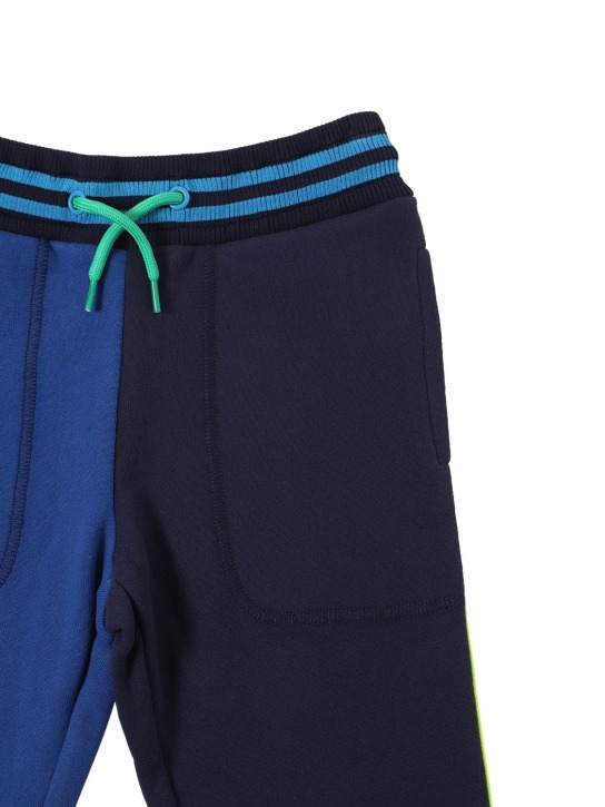 Marc Jacobs: Two-tone cotton sweatpants - Blue - kids-boys_1 | Luisa Via Roma