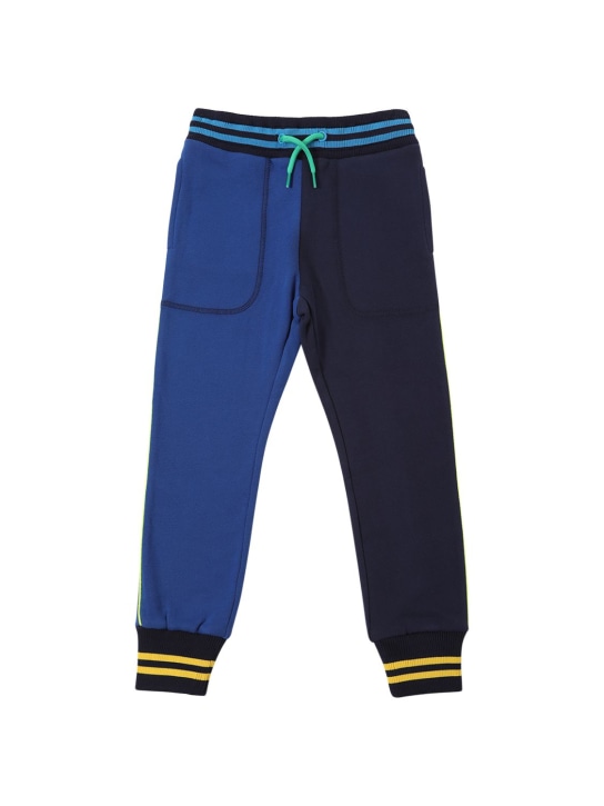 Marc Jacobs: Two-tone cotton sweatpants - Blue - kids-boys_0 | Luisa Via Roma