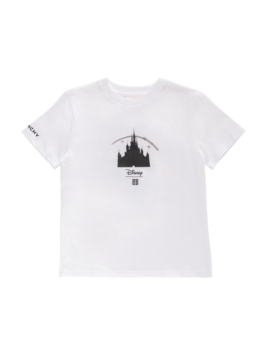 Givenchy: T-shirt in cotone organico stampato - Bianco - kids-boys_0 | Luisa Via Roma