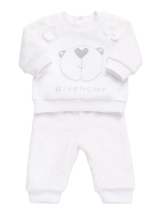 Givenchy: Bear embroidered sweatshirt & sweatpants - Blanco - kids-boys_0 | Luisa Via Roma
