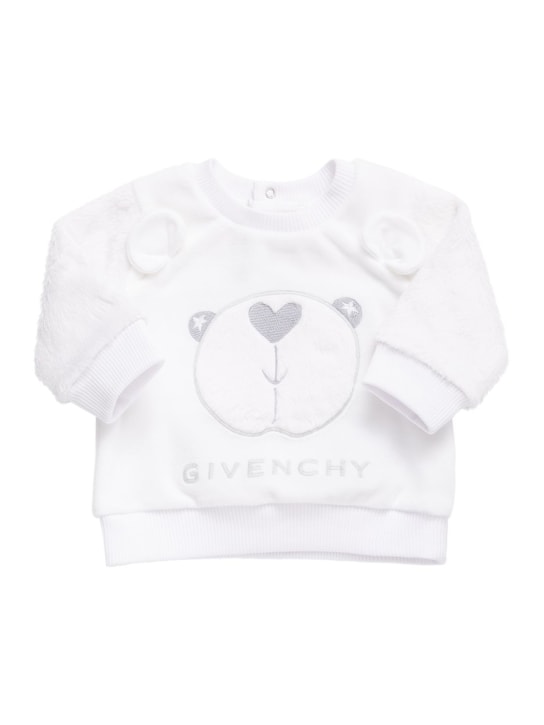 Givenchy: Sweat-shirt & pantalon avec ourson brodé - Blanc - kids-girls_1 | Luisa Via Roma