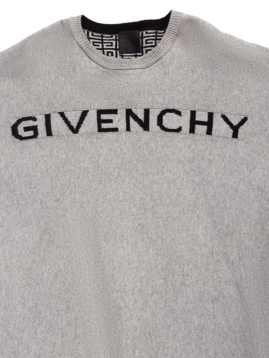 Givenchy: Cape en laine et cachemire - Gris - kids-girls_1 | Luisa Via Roma