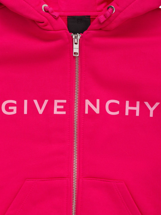 Givenchy: Cotton sweatshirt hoodie w/ logo - Fuchsia - kids-girls_1 | Luisa Via Roma
