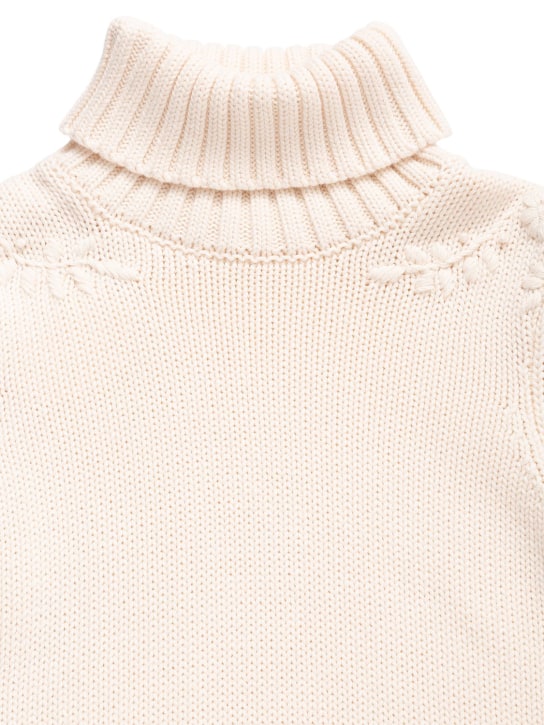 Chloé: Organic cotton & wool sweater - Ivory - kids-girls_1 | Luisa Via Roma