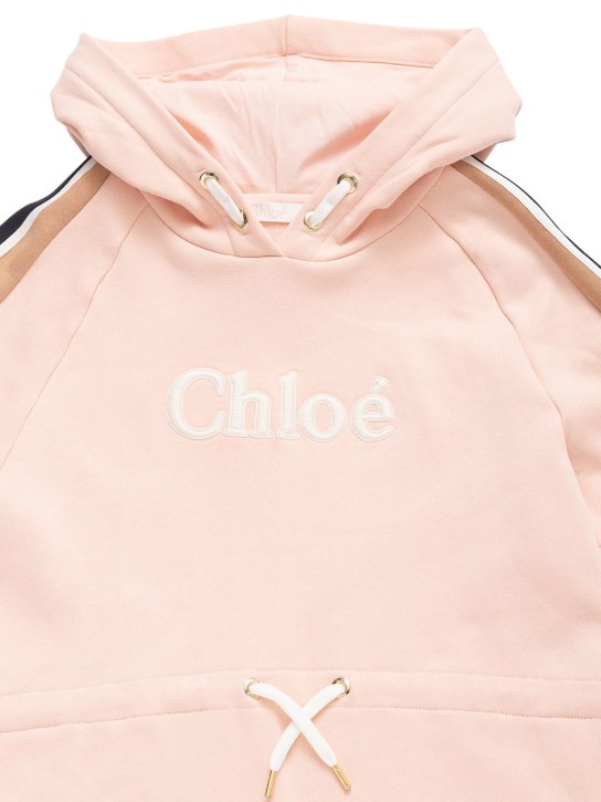 Chloé: Organic cotton jersey sweat dress - Rosa - kids-girls_1 | Luisa Via Roma