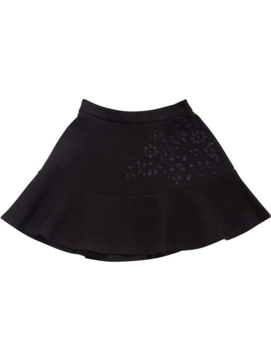 Chloé: Organic cotton blend skirt - Navy - kids-girls_0 | Luisa Via Roma