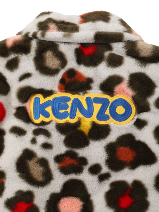 Kenzo Kids: Abrigo de pelo sintético estampado - Multicolor - kids-girls_1 | Luisa Via Roma