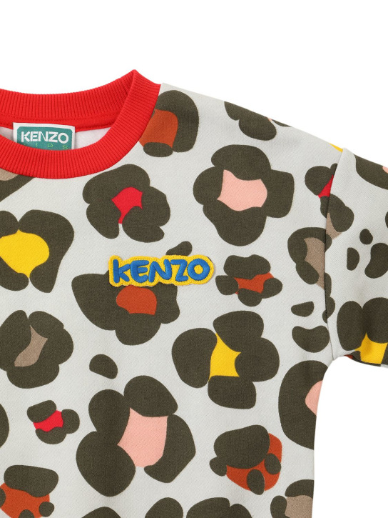 Kenzo Kids: Printed cotton blend sweatshirt w/logo - Multicolor - kids-girls_1 | Luisa Via Roma