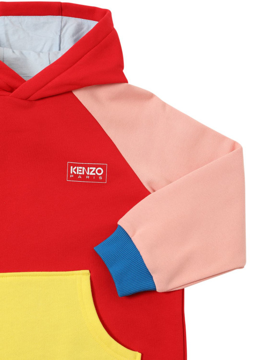 Kenzo Kids: Color block cotton sweat dress w/logo - Bunt - kids-girls_1 | Luisa Via Roma
