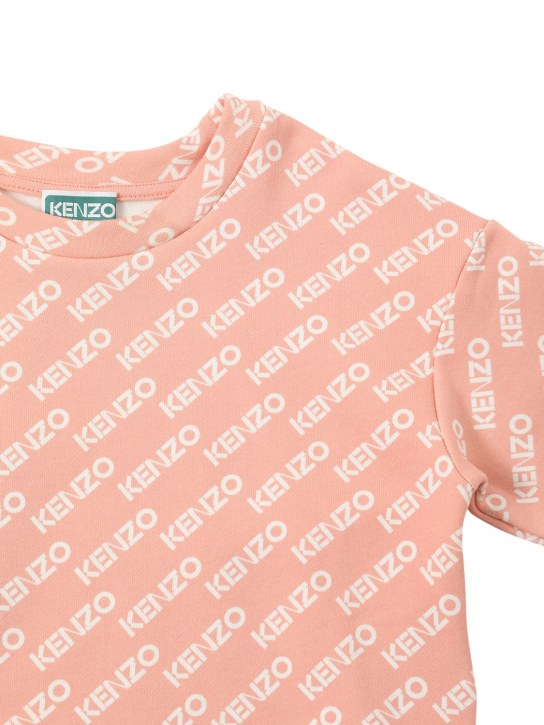 Kenzo Kids: Sweat-shirt en coton à logo - Rose - kids-girls_1 | Luisa Via Roma