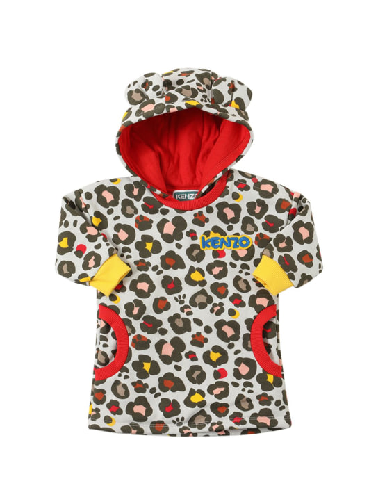 Kenzo Kids: Robe en jersey de coton imprimé logo - Multicolore - kids-girls_0 | Luisa Via Roma