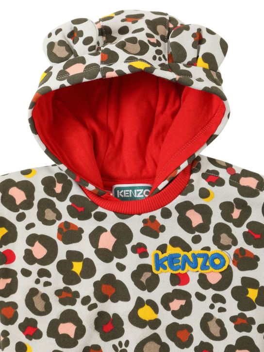 Kenzo Kids: Robe en jersey de coton imprimé logo - Multicolore - kids-girls_1 | Luisa Via Roma