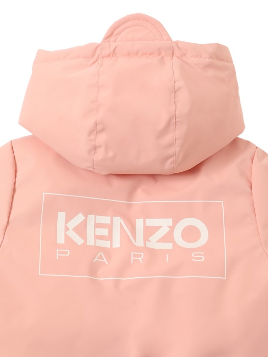 Kenzo Kids: Nylon down jacket w/logo - Pink - kids-girls_1 | Luisa Via Roma