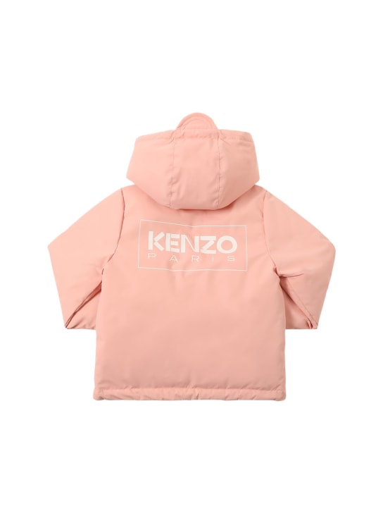 Kenzo Kids: Nylon down jacket w/logo - Pink - kids-girls_0 | Luisa Via Roma