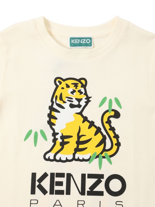Kenzo Kids: Printed logo cotton jersey t-shirt - Weiß - kids-boys_1 | Luisa Via Roma