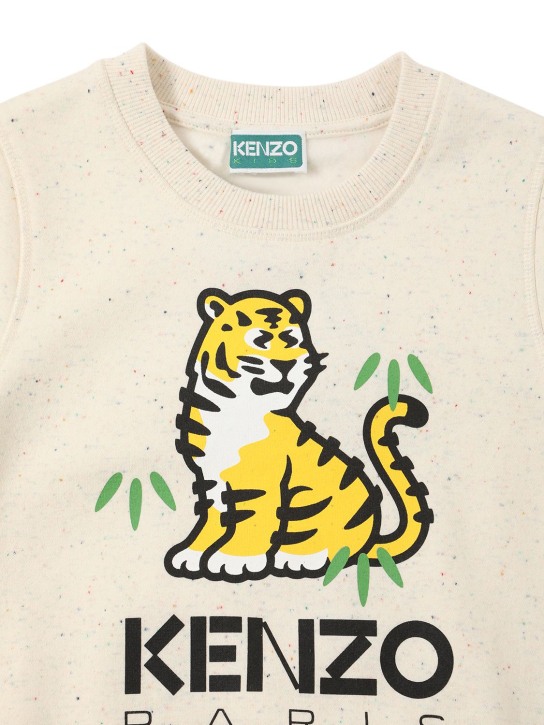 Kenzo Kids: Printed cotton sweatshirt w/logo - Beige - kids-girls_1 | Luisa Via Roma