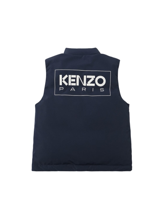 Kenzo Kids: 로고 나일론 푸퍼 베스트 - 네이비 - kids-boys_0 | Luisa Via Roma