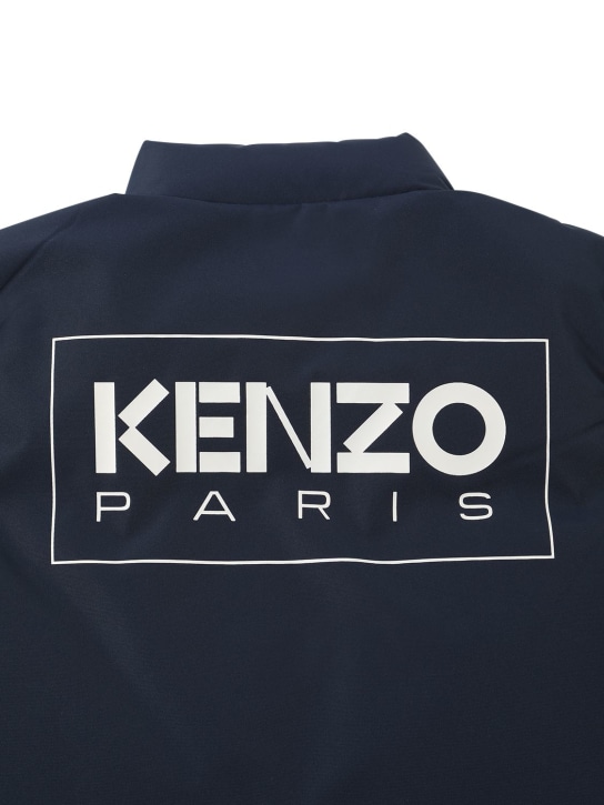 Kenzo Kids: Piumino smanicato in nylon con logo - Navy - kids-boys_1 | Luisa Via Roma