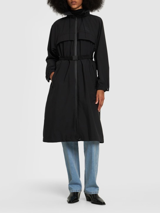 Burberry: Edenthorpe hooded long rain jacket - Schwarz - women_1 | Luisa Via Roma