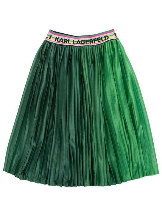 Karl Lagerfeld: Jupe mi-longue plissée à logo - kids-girls_0 | Luisa Via Roma