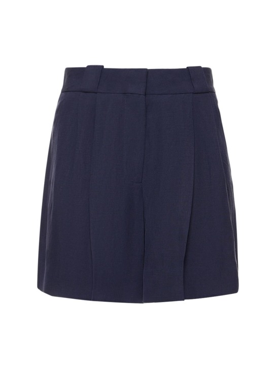 Blazé Milano: LVR Exclusive Savannah linen shorts - Blue - women_0 | Luisa Via Roma